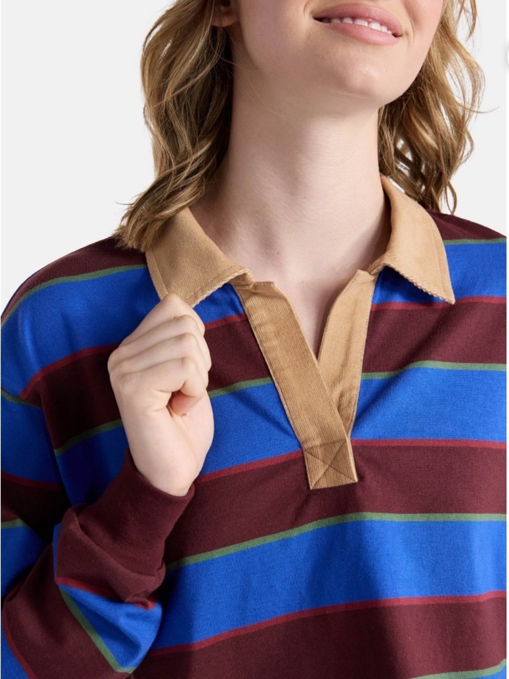 New! Stranger Things No Boundaries Striped Long Sleeve Cropped Rugby Polo Shirt - Picture 2 of 12